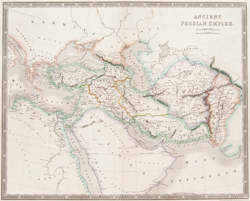 Ancient Persian Empire 1843 Teesdale map